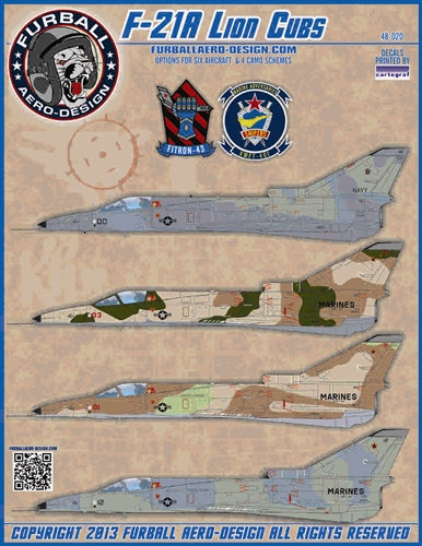FURBALL 48-020 1/48 F-21A Lion Cabs USN/USMC aggressor