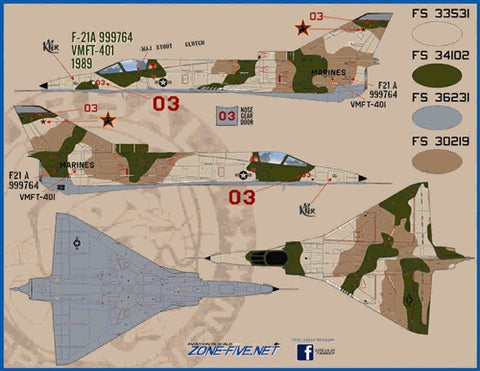 FURBALL 48-020 1/48 F-21A Lion Cabs USN/USMC aggressor