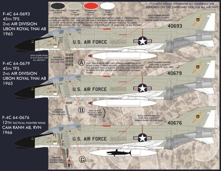 FURBALL 48-032 1/48 USAF F-4C Phantom II Vietnam early painting