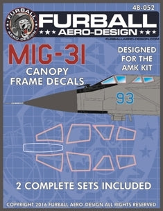 FURBALL 48-052 1/48 Russian air force, Canopy frame for MiG-31 Foxhound（For AMK）