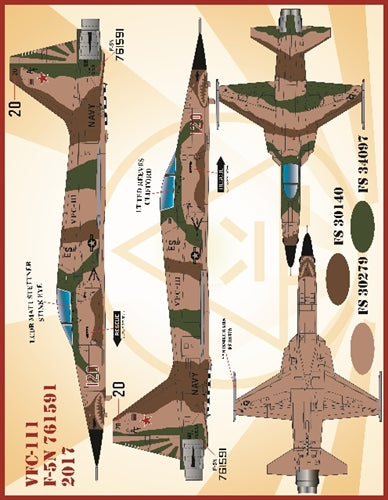 FURBALL 48-065 1/48 USN VFC-111 F-5NF Freedom Fighter, Bandit Sundowners