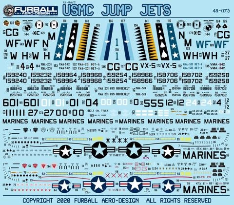 FURBALL 48-073 1/48 AV-8A/C USN jump jets