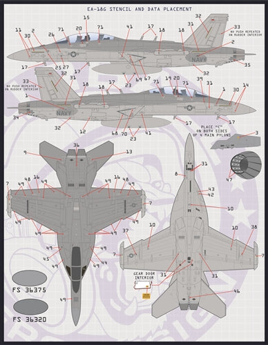 FURBALL 48-080 1/48 F/A-18E/F/G Stencil Set