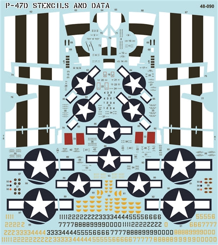 FURBALL 48-090 1/48 P-47D Stencil Data