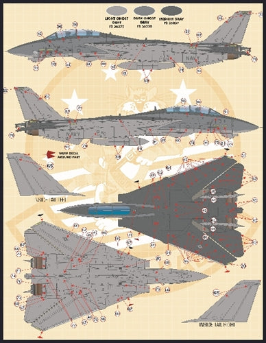 FURBALL 72-010 1/72 USN Stencils and data for the F-14 Tomcat