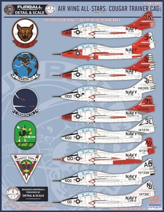 FURBALL FDS-4801 1/48 USN F9F-8T TF-9J Airwing All-Stars: Cougar Trainer CAG