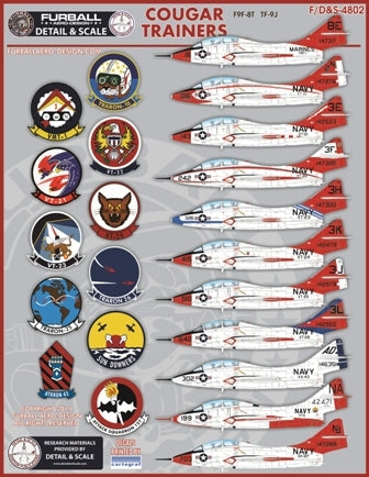 FURBALL FDS-4802 1/48 USN F9F-8T TF-9J Cougar Trainer