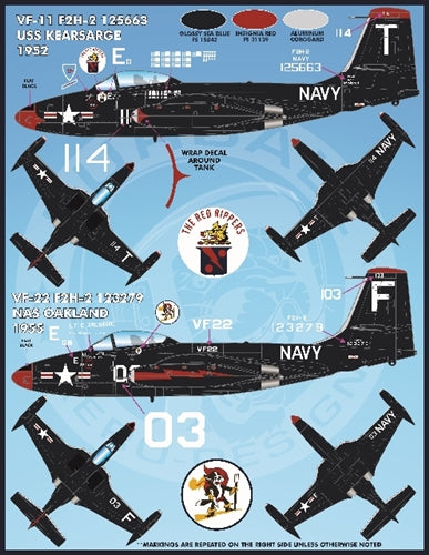 FURBALL FDS-4811 1/48 A colorful F2H-2/2P Sea Blue Banshees of the US Navy and Marine Corps. (For Kitty Hawk)