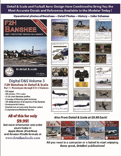 FURBALL FDS-4811 1/48 A colorful F2H-2/2P Sea Blue Banshees of the US Navy and Marine Corps. (For Kitty Hawk)