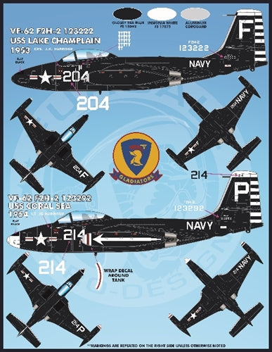 FURBALL FDS-4811 1/48 A colorful F2H-2/2P Sea Blue Banshees of the US Navy and Marine Corps. (For Kitty Hawk)