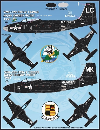 FURBALL FDS-4811 1/48 A colorful F2H-2/2P Sea Blue Banshees of the US Navy and Marine Corps. (For Kitty Hawk)
