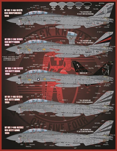 FURBALL FDS-4814 1/48 USN VF-154, F-14A Tomcat, Black Knights Colors & Markings, Part 6