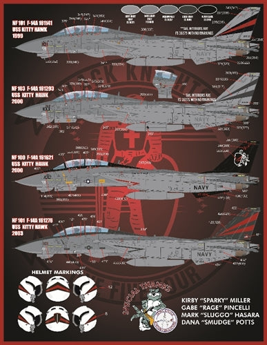 FURBALL FDS-4814 1/48 USN VF-154, F-14A Tomcat, Black Knights Colors & Markings, Part 6