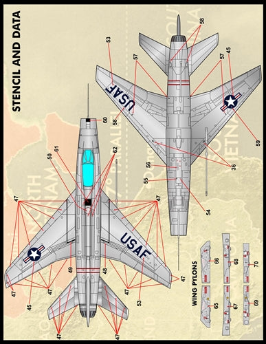 FURBALL F/D&S-4821 1/48 Color and markings of the USAF F-100s PT I