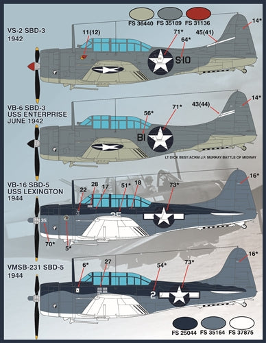 FURBALL FDS-4827 1/48 USN SBD Dauntless colors and markings