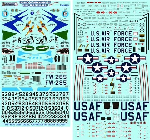 FURBALL F/D&S-7202 1/72 Color and markings of the US Air Force F-100s PT I