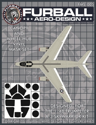 FURBALL FMS-005 1/48 A-3 Skywarrior Canopy & Wheel Hub Vinyl Mask Set（For Trumpeter）