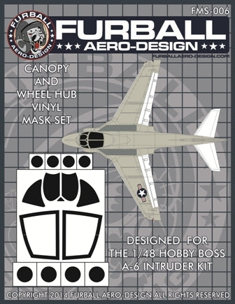 FURBALL FMS-006 1/48 A-6 Intruder Canopy & Wheel Hub Vinyl Mask Set（For Hobby Boss）