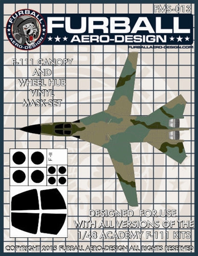 FURBALL FMS-013 1/48 F-111 Aardvark Canopy & Wheel Hub Vinyl Mask Set（For Academy）