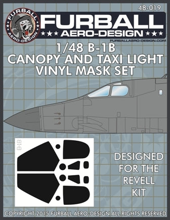FURBALL FMS-019 1/48 B-1B Canopy & Taxi Light Vinyl Mask Set（For Revell）
