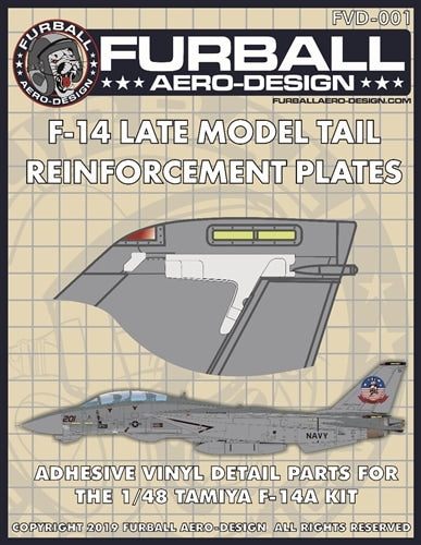 FURBALL FVD48-001 1/48 F-14A Late Vertical Stabilizer Reinforcement Plates (For Tamiya)