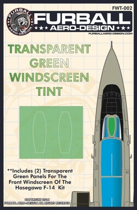 FURBALL FWT-002 1/48 Green transparent windshield sheet for F-14 Tomcat（For Hasegawa and Tamiya）