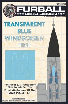 FURBALL FWT-003 1/48 Blue clear windshield sheet for MIG31 Foxhound（For AMK）