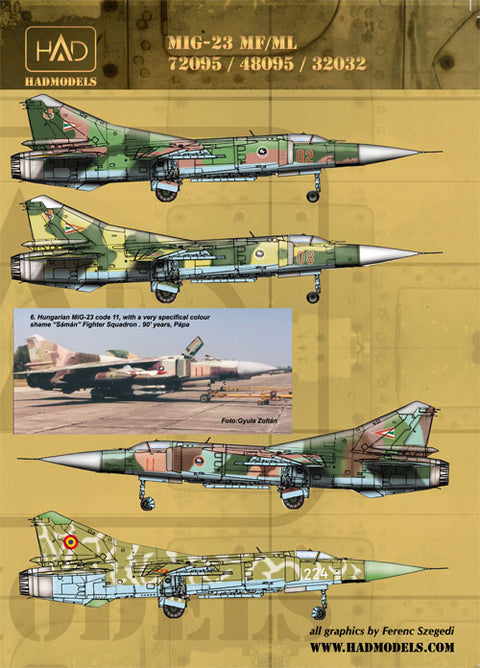 HAD Models 32032 1/32 MiG-23 MF / MLD decal sheet