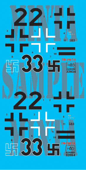 HAD Models 32054 1/32 FW 190 F-8 decal sheet