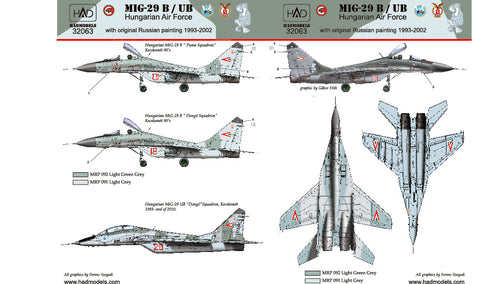 HAD Models 32063 1/32 MiG-29 in Hungarian service old painting decal sheet