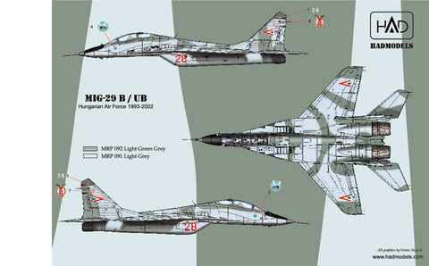 HAD Models 32063 1/32 MiG-29 in Hungarian service old painting decal sheet