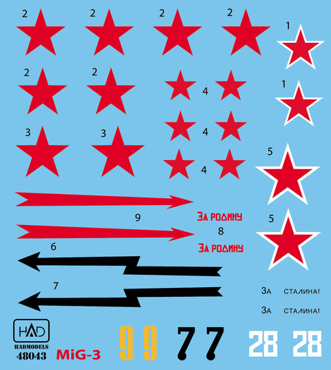 HAD Models 48043 1/48 MIG-3 decal sheet