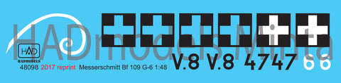 HAD Models 48098 1/48 Messerschmitt Bf 109 G-6 decal sheet