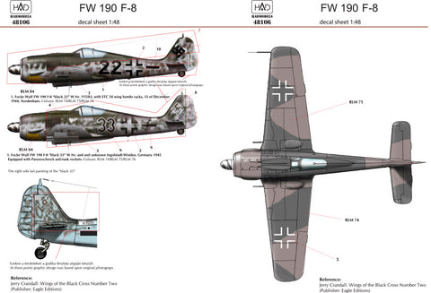 HAD Models 48106 1/48 FW 190 F-8 (2Luftwaffe) decal sheet