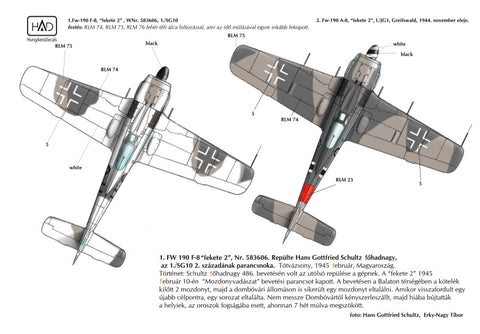 HAD Models 48115 1/48 Fw-190 F-8 / A-8 (Luftwaffe ”black 2”) decal sheet