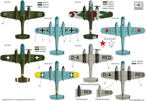 HAD Models 48145 1/48 Dornier Do-215 B/Do-17S ( ( Hungarian, Russian, Greman) decal sheet