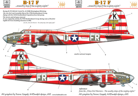 HAD Models 48161 1/48 B-17E Birmingham Blitzkrieg USAAF decal sheet