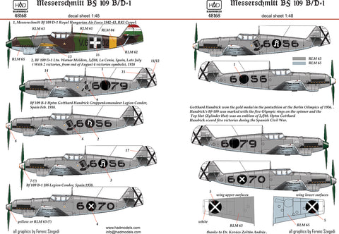 HAD Models 48168 1/48 Bf 109 B/D decal