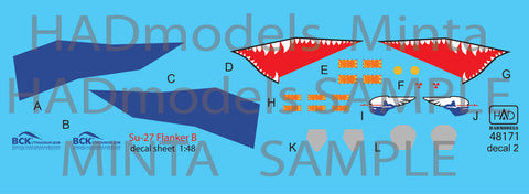 HAD Models 48171 1/48 Su-27(Russian 08 shark) decal
