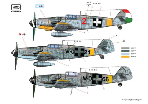 HAD Models 48175 1/48 Messerschmitt Bf 109 G-6 decal sheet