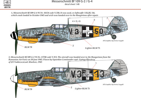HAD Models 48176 1/48 Messerschmitt Bf 109 G-2/G-4 decal sheet