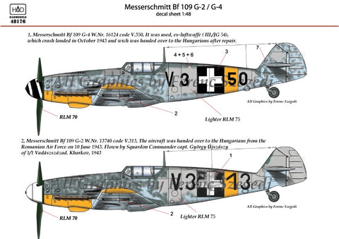 HAD Models 48176 1/48 Messerschmitt Bf 109 G-2/G-4 decal sheet