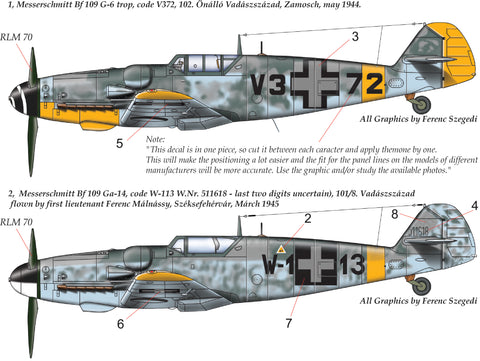 HAD Models 48177 1/48 Messerschmitt Bf 109 G-14 / G-6 Trop decal sheet