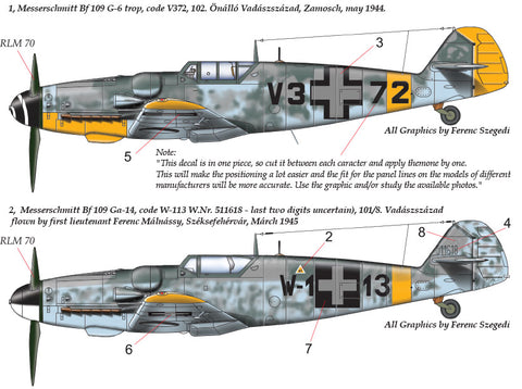 HAD Models 48177 1/48 Messerschmitt Bf 109 G-14 / G-6 Trop decal sheet