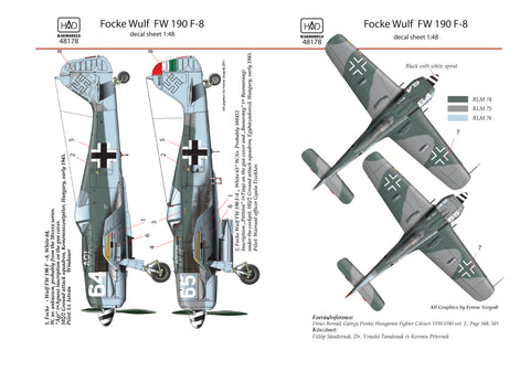 HAD Models 48178 1/48 FW-190 F-8 ( 64 ”?gi”, 65 ”P?TT?M”) decal sheet
