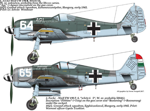 HAD Models 48178 1/48 FW-190 F-8 ( 64 ”?gi”, 65 ”P?TT?M”) decal sheet