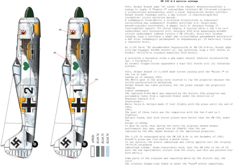 HAD Models 48179 1/48 FW 190 A-4 (Black 2 JG54; + Soviet captured painting) decal sheet