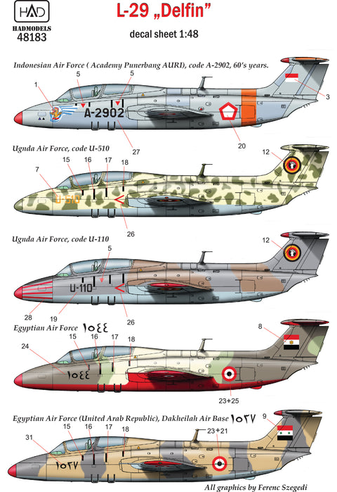HAD Models 48183 1/48 L-29 decal sheet