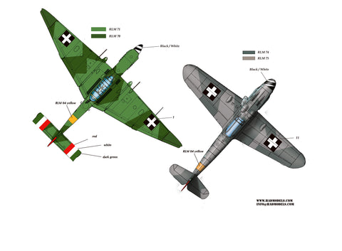 HAD Models 48187 1/48 FW 190 F-8 Bf 109 G-6 Ju-87 D-5 (V8+31, B6+31 ?vi, W+526) decal sheet