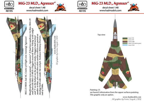 HAD Models 48195 1/48 MiG-23 MLD Agressors ( 07; 03) TOP GUN decal sheet